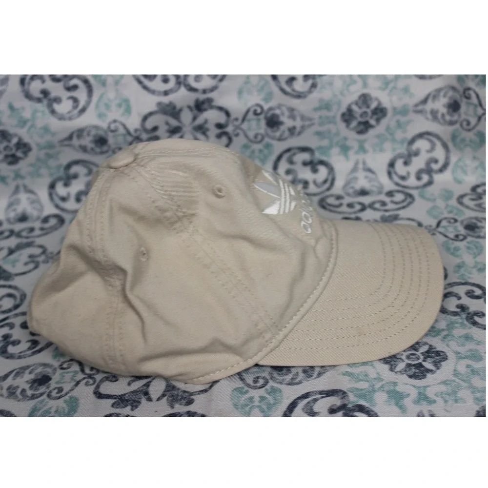 Adidas Trefoil Baseball Cap‎ Beige Cotton Adjustable Strap Logo